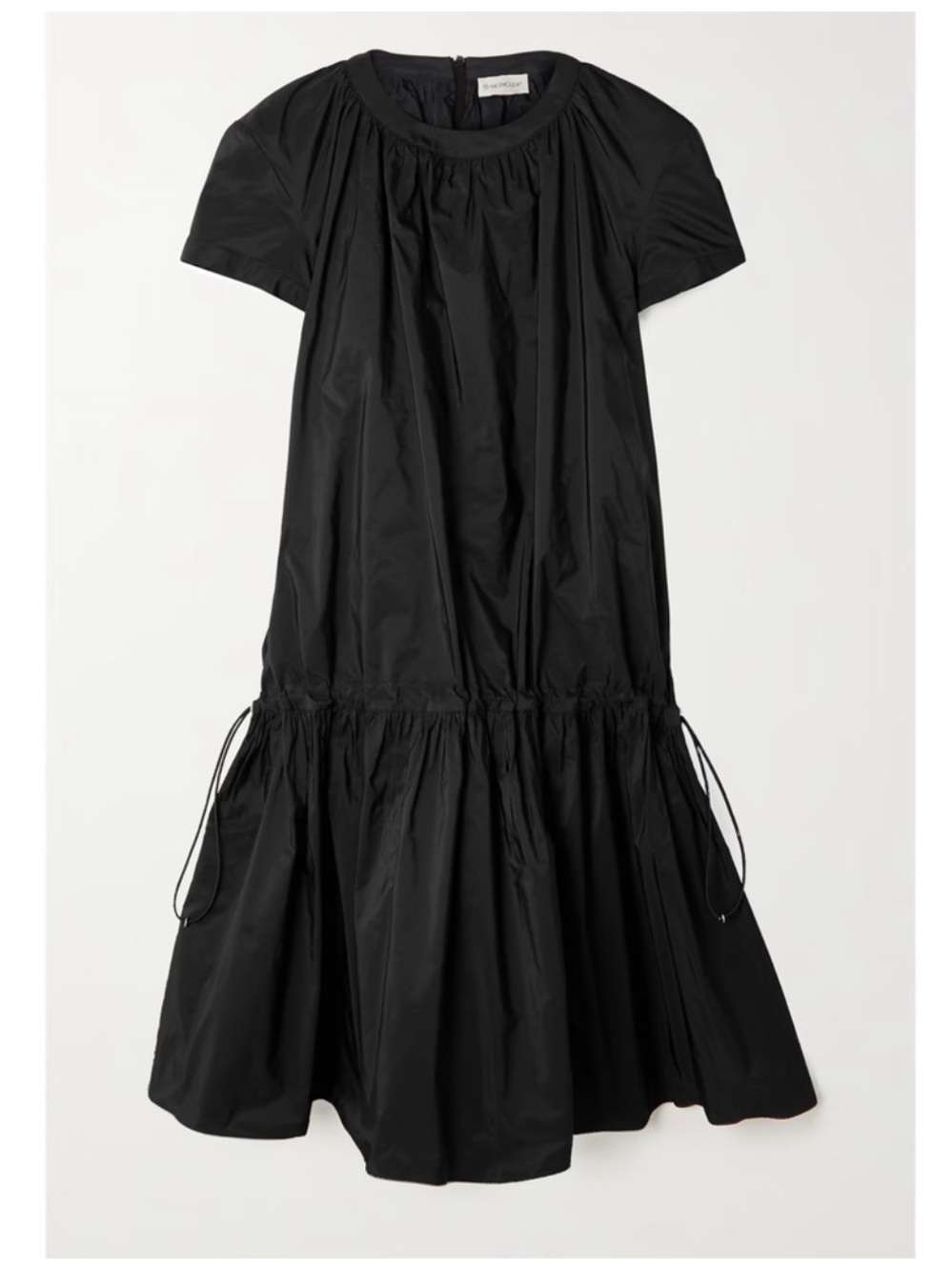 MONCLER Pleated Drop Waist Taffeta Dress IT40 US 4